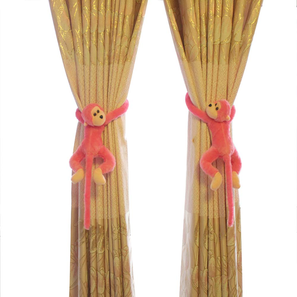1 Pair Curtain Tiebacks Hook Monkey Curtain Clips Rope Animal Curtain Accessories Holder Curtain Holdback Decorative Tieback Hook Toy for Children's Bedroom Living Room Home Office Window Office