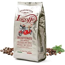 Lucaffe Decaf 100% Arabica Coffee Whole Beans 700g Bag | Delicious and Sweet, Imported from Italy