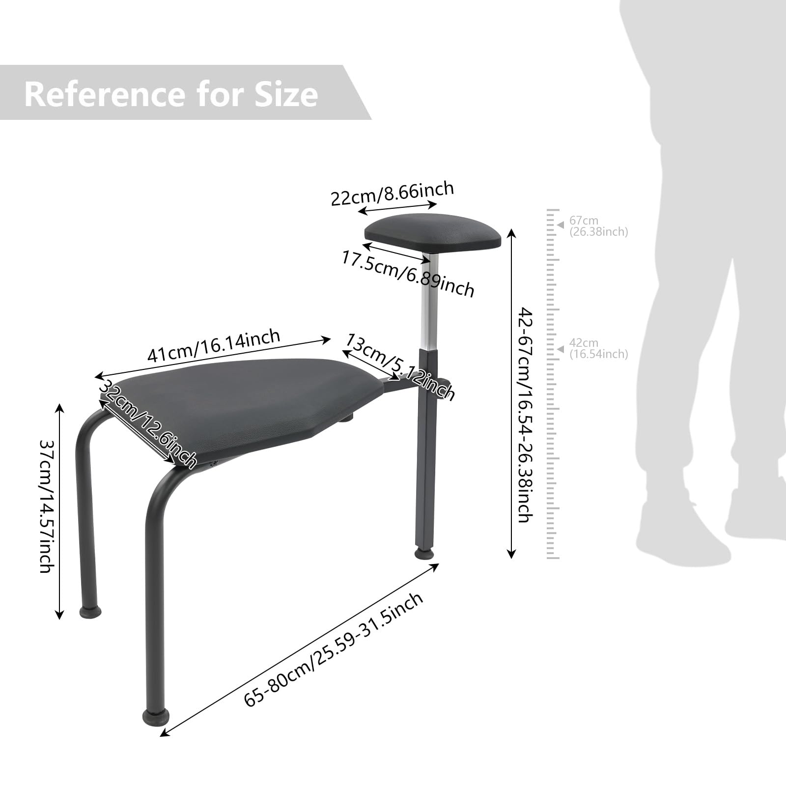 Tabouret de Pédicure Réglable avec Repose-Pieds, Chaise de Manucure Noire