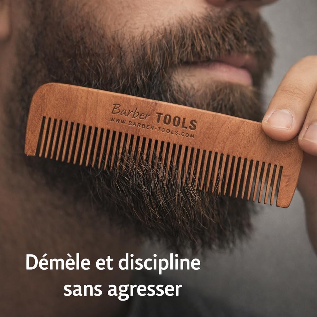 Coffret barbe et rasage pour homme | Rasoir coupe choux, brosse à barbe, peigne à barbe, ciseaux, pochette de rangement - Kit d'accessoires pour barbe