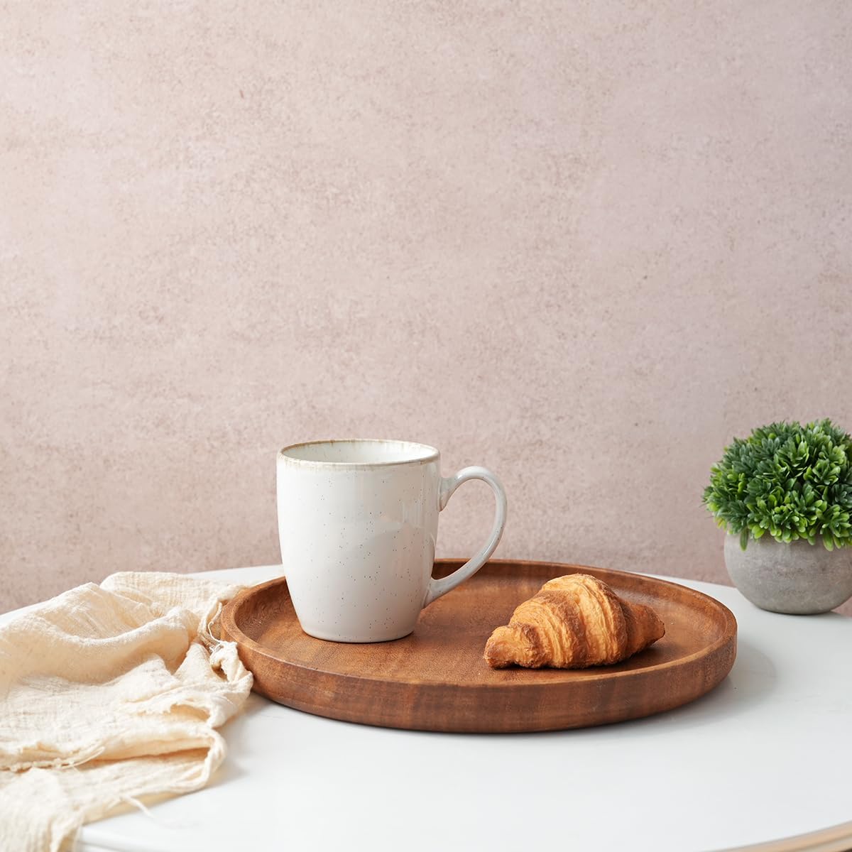 Bosmarlin Ceramic Coffee Mug Set of 4, 17 Oz, Coffee Cups with Big Handle, Microwave Safe, Unique Reactive Glaze (White, 17 Oz) - Image 5