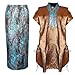 HD Stylish Mini Boubou Skirt Suit Sets for Woman Gold Brown 2 Pieces Dress 3XL