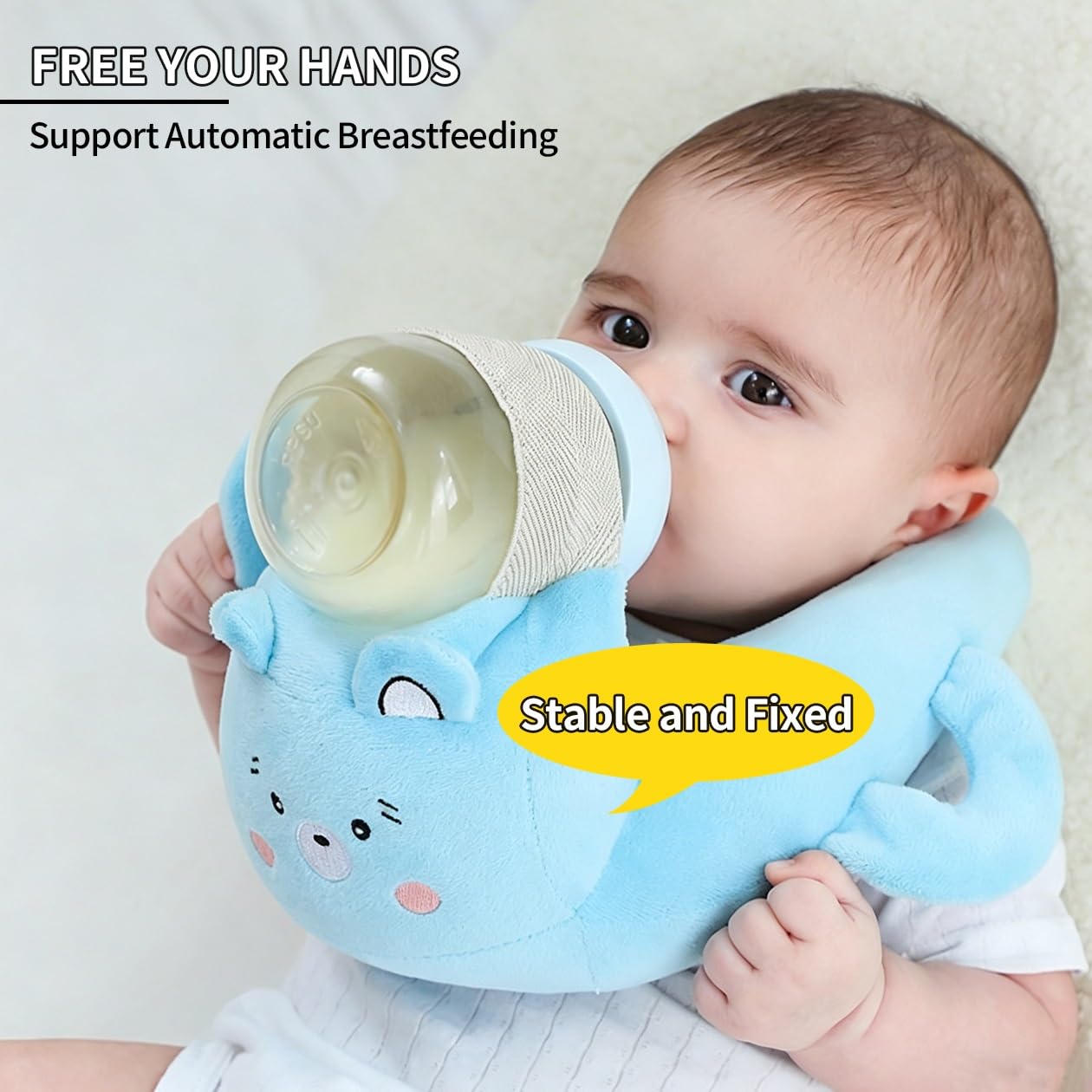 Newborn Bottle Feeding Pillow, Adjustable Bottle Feeding Support Pillow, Baby Bottle Support Pillow, Ergonomic Design To Relieve Wrist and Arm Stress(Lion) — view 2