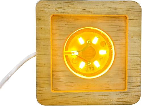 Miniatura 4 de DESHINTKE Pisapapeles de flor eterna de diente de león real con base luminosa (cubo)