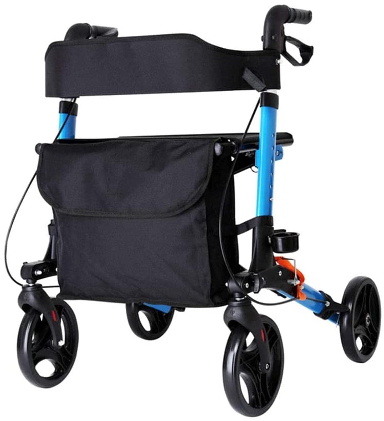 Rollator Walker Walker Standard Walker Rollator Chodzik na kółkach z siedziskiem, chodzik wielofunkcyjny, chodzik dla osób starszych, niepełnosprawnych, pacjentów rannych (niebieski) Tęsknimy za
