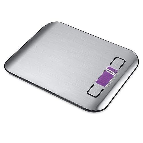 Miniatura 3 de Báscula digital de cocina, báscula de alimentos para hornear carne, unidad de gramo oz libra hasta 11 libras (0.04 oz-11.0 lbs), acero inoxidable
