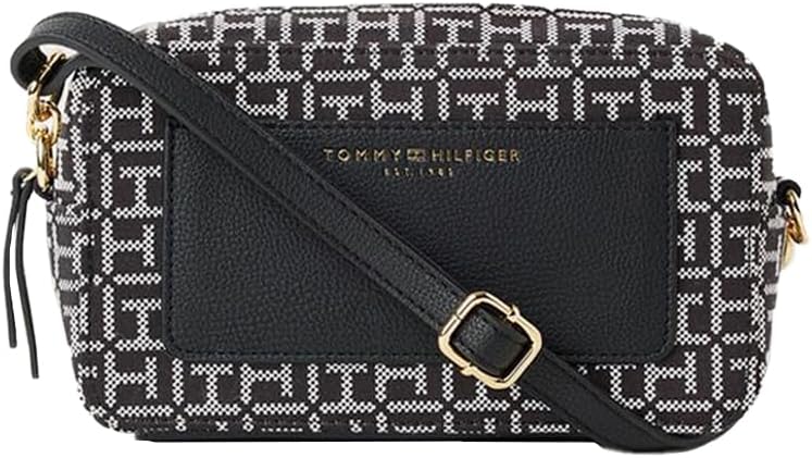 Tommy Hilfiger Jacquard Zipper Closure Women's Casual Sling Bag (BLACK, XL)