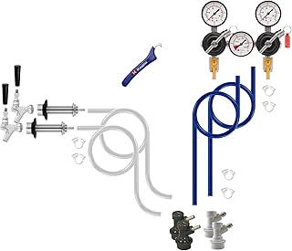Homebrew Two Tap Door Mount Kegerator Conversion Kit with Dual Body Regulator