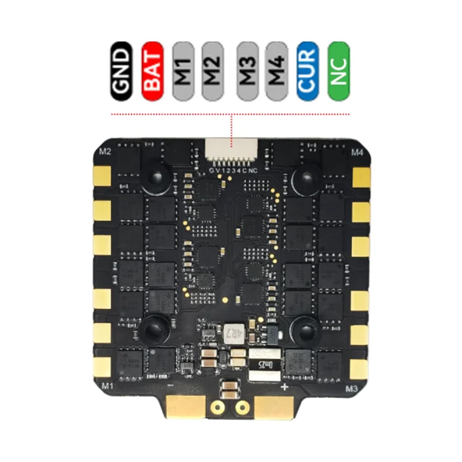 Generic Mini Kontroler Lotu F722 z 80A 4w1 BLheli_S ESC do Zdalnego Sterowania Quadcopterem Wyścigowym FPV, Akcesoria do Dronów Lipo 3-8S (BLACK #-2)