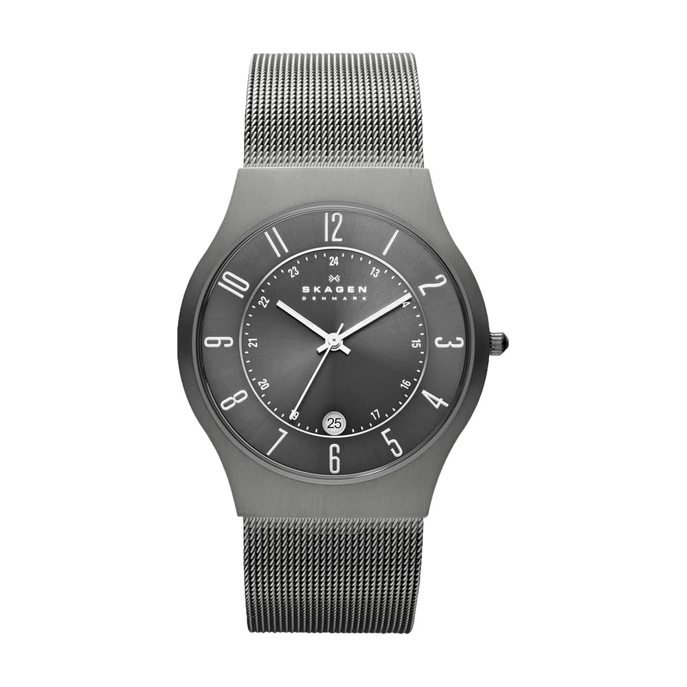 Skagen Sundby Titanium Watch for Men, Quartz Three Hand Movement with Stainless Steel or Leather Strap