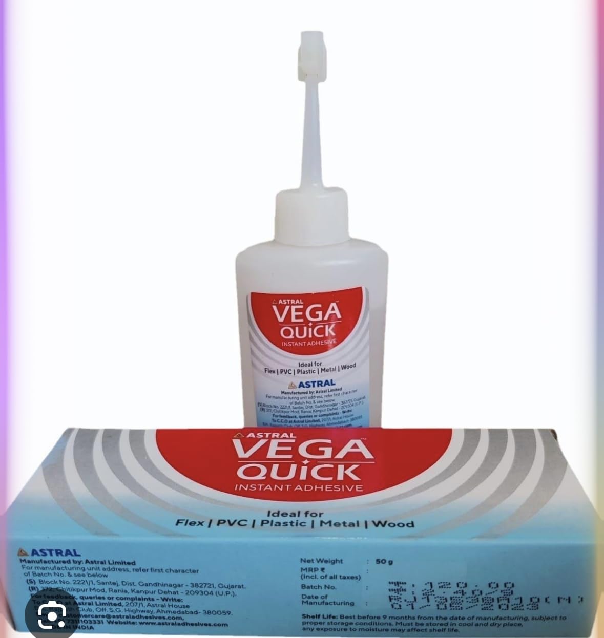 Astral VEGA Quick Instant Adhesive, Multi-Surface Strong Bond for Flex, PVC, Plastic, Metal, Wood, 50g pack of 5-image-7