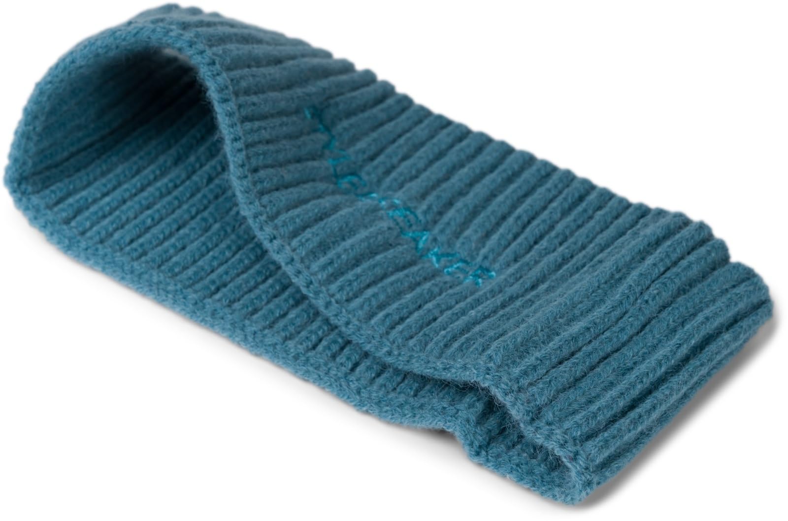 styleBREAKER Women's Knitted Headband with Ribbed Pattern, Logo Embroidery, Warm Winter Hairband, Headband 04026068, Colour:Blue - Image 2