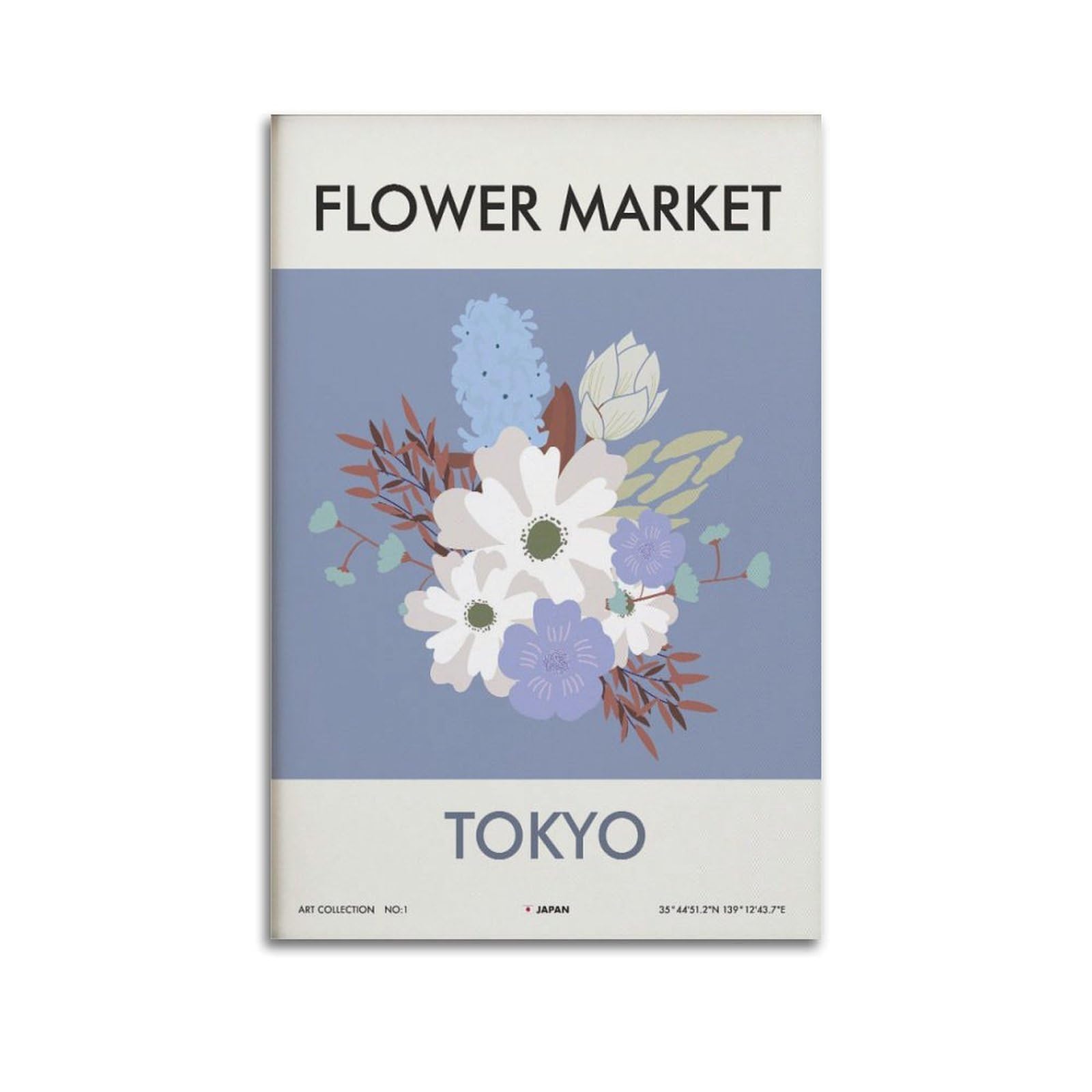 xiaoxiaoshen Tokyo Flower Market Botanical Canvas Poster Wall Art Prints Room Aesthetic Murals Bedroom And Living Decorations 24x36inch(60x90cm)