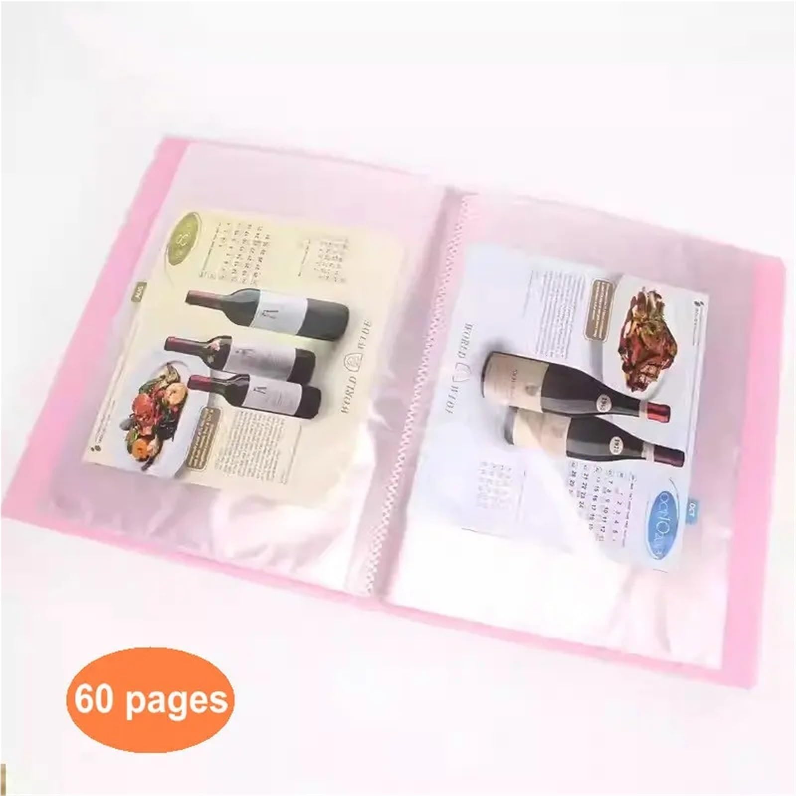 2 uds transparente A5 pantalla Multi bolsillo | PVC documento de la carpeta de archivos organizador(Pink)