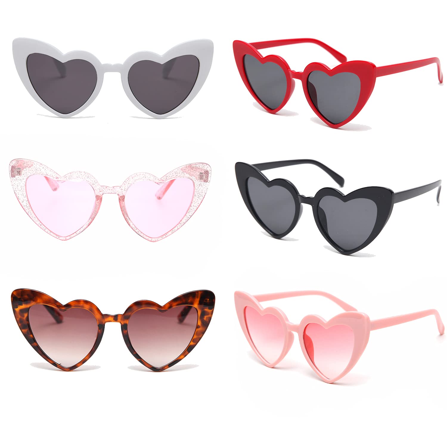 Retro Heart Shaped Sunglasses Women Vintage Thick Frame Cat Eye Glass Multiple Choice