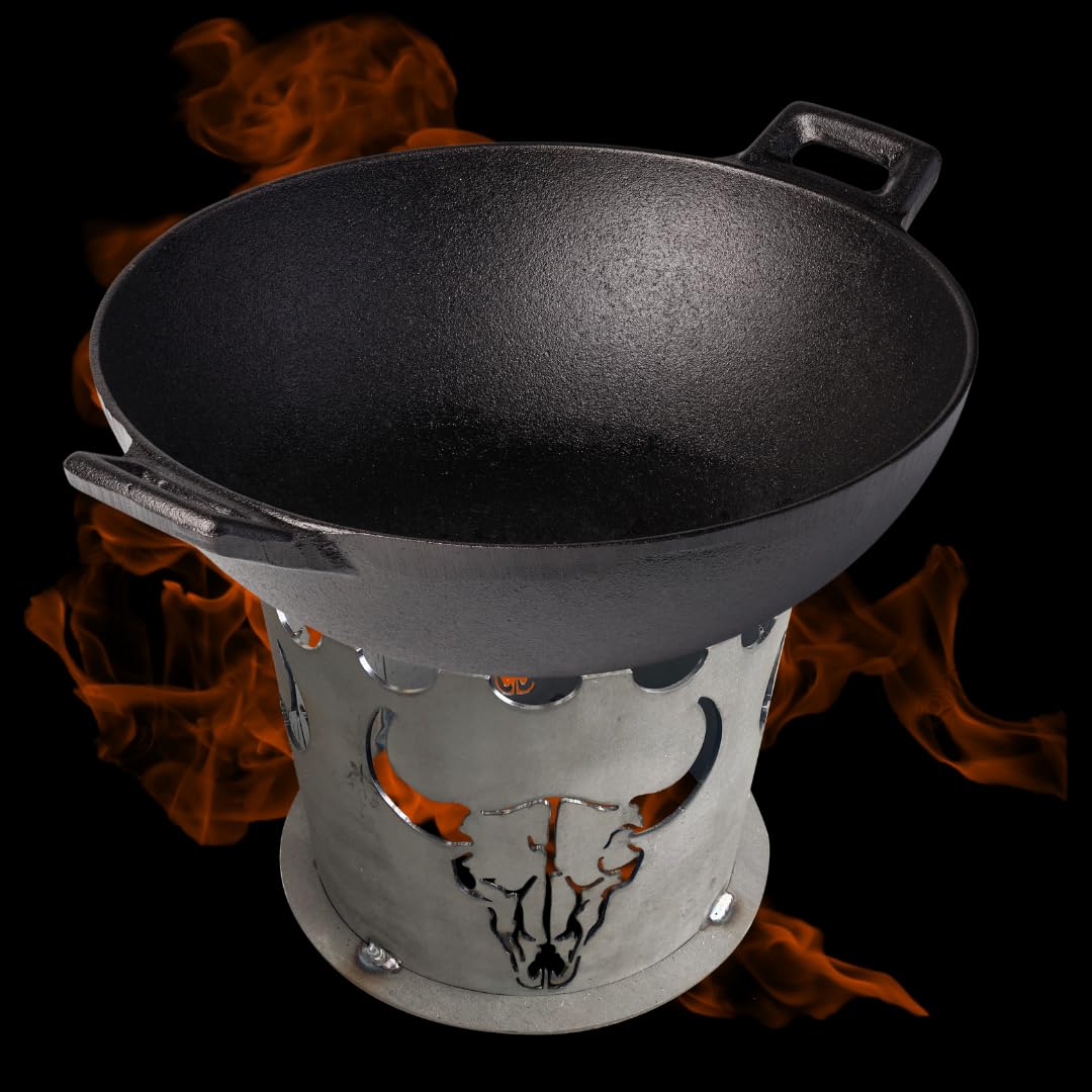 Terma Wokaufsatz Wokkrone Motiv BBQ Stier Ø20cm do Feuerplatte Grillplatte
