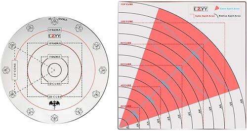 CZYY Juego de plantillas de hechizos para Calabozos y Dragones, Pathfinder, D&D y RPG de mesa