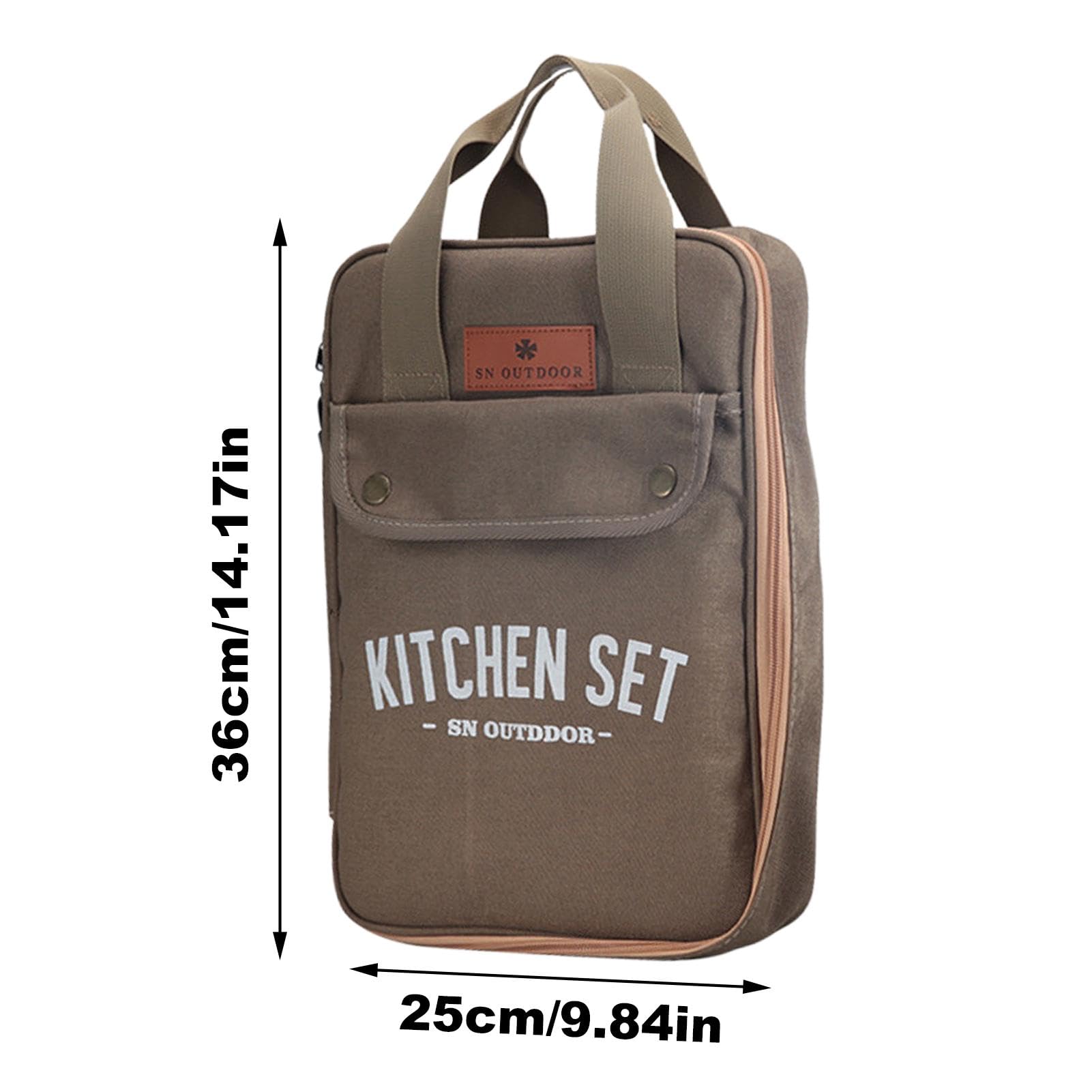 Camping-Kochgeschirr-Set, Camping-Utensilien, Küchenutensilien aus | Edelstahl, 8-teilig, kompaktes Küchenutensilien-Set aus Metall, mit Tasche