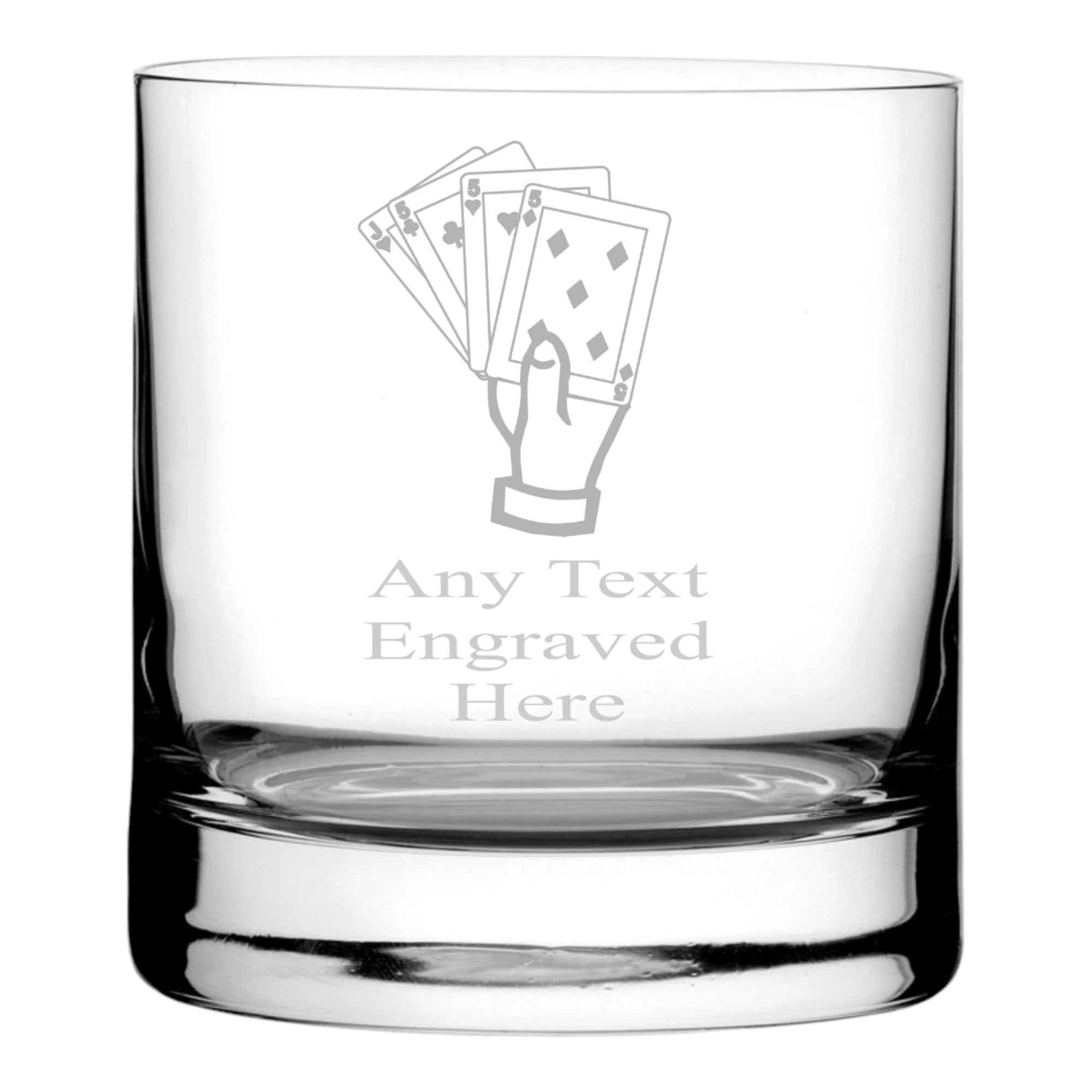 Engraved Poker Whisky/Whiskey Mixer Glass WG210 in Silk Lined Gift Box [Custom]