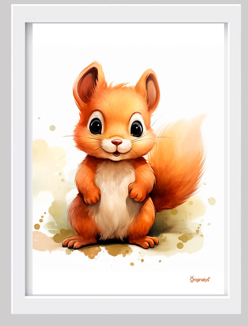 Originalys Animaux, Lot de 6 affiches A4, pour chambre d'enfant, Bébés animaux, Loup, Écureuil, Guépard, Panda rouge, Renard et Pingouin. Posters pour fille, garçon et bébé. (Sans Cadre)