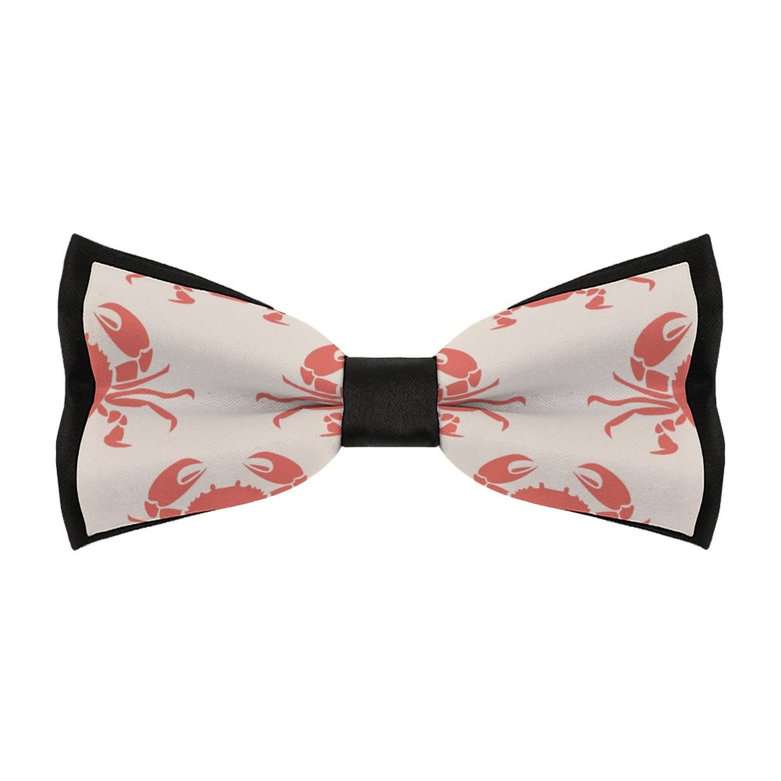 Retro Crabs Funny Bowtie Men's Pretied Bow Tie Adjustable Bowties Necktie for Wedding Party