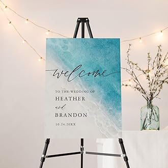 Beach Destination Wedding Welcome Sign, Personalized Nautical Theme Party Welcome Sign, Editable Ocean Beach Summer Welcome Poster, Blue Ocean Wedding Decoration, Printable Party Entrance Sign