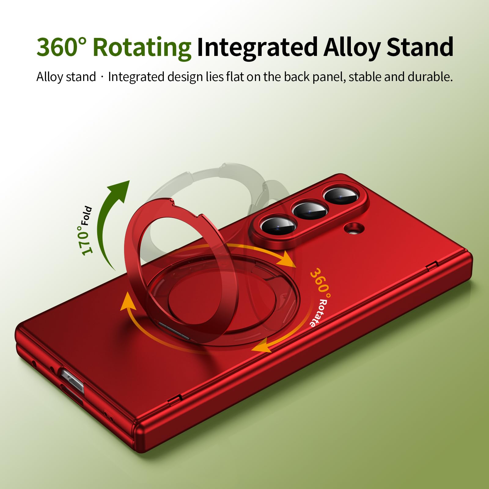 Coque Béquille Compatible avec Samsung Galaxy Z Fold 8 Ultra, Rouge
