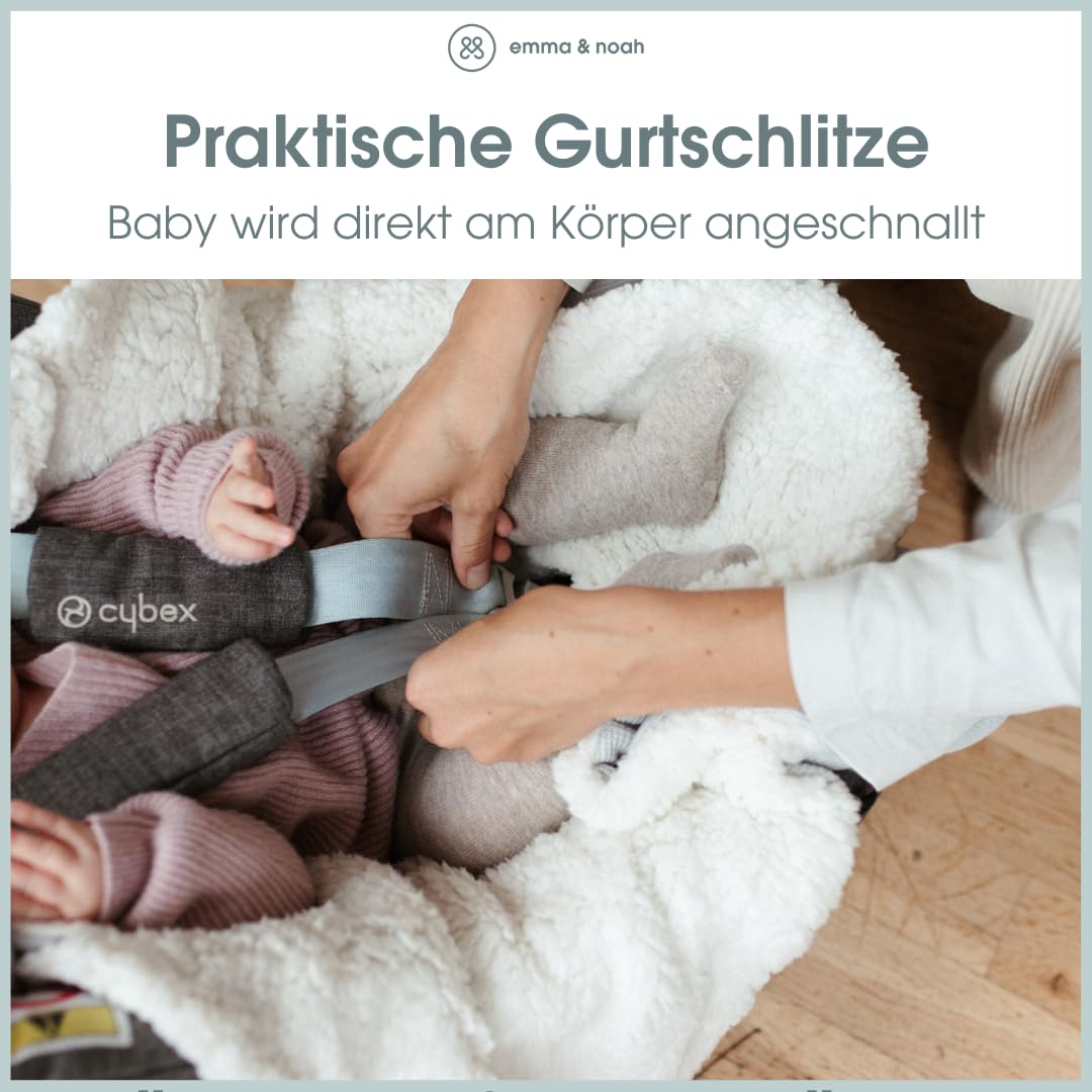 emma & noah Coperta con Piedi, 0-8 Mesi, Coperta per Ovetto, Maxi Cosi®, Seggiolino Autunno Inverno Foderato, Massima libertà di movimento (Essential Berry)