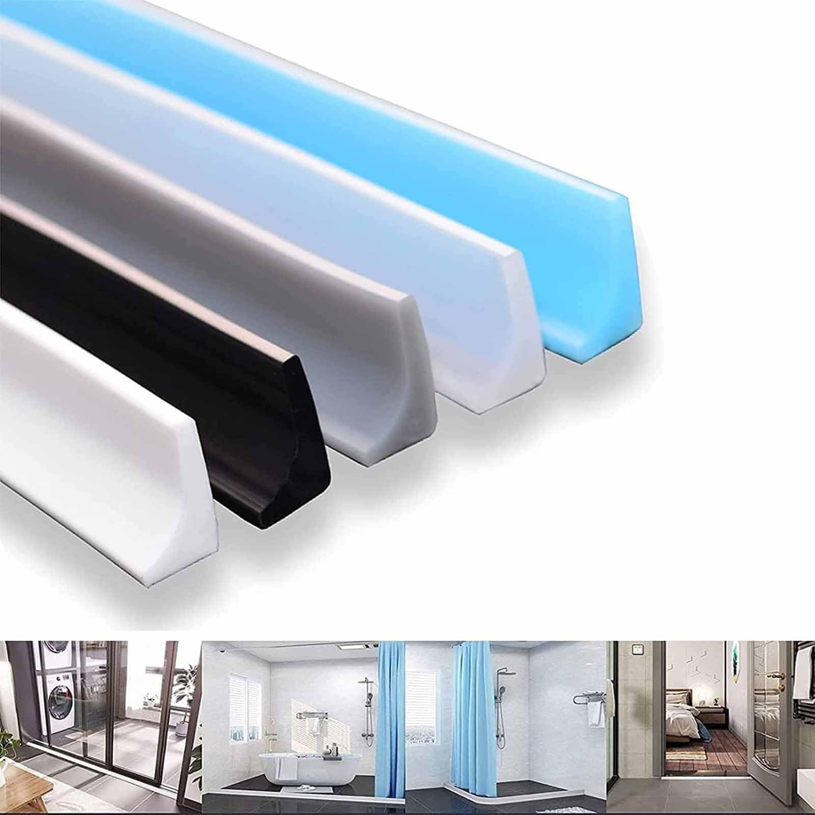 Barriera d'acqua per pavimento della stanza, Barriera d'acqua per soglia doccia in silicone, Striscia di tenuta per sistema di ritenzione idrica autoadesiva domestica, per lavandino del bagno ( Color