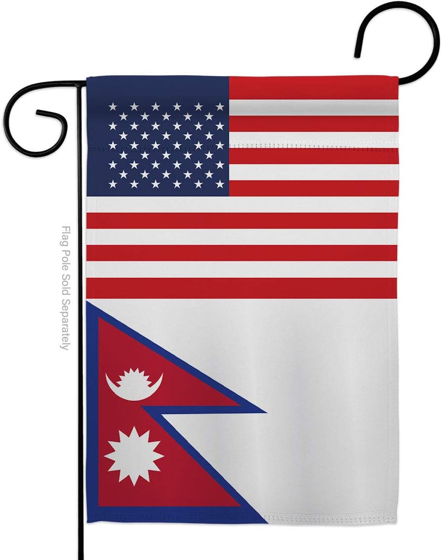 Americana Home & Garden Nepal US Friendship Garden Flag Regional Nation International World Country Particular Area House Decoration Banner Small Yard Gift Double-Sided, Made in USA