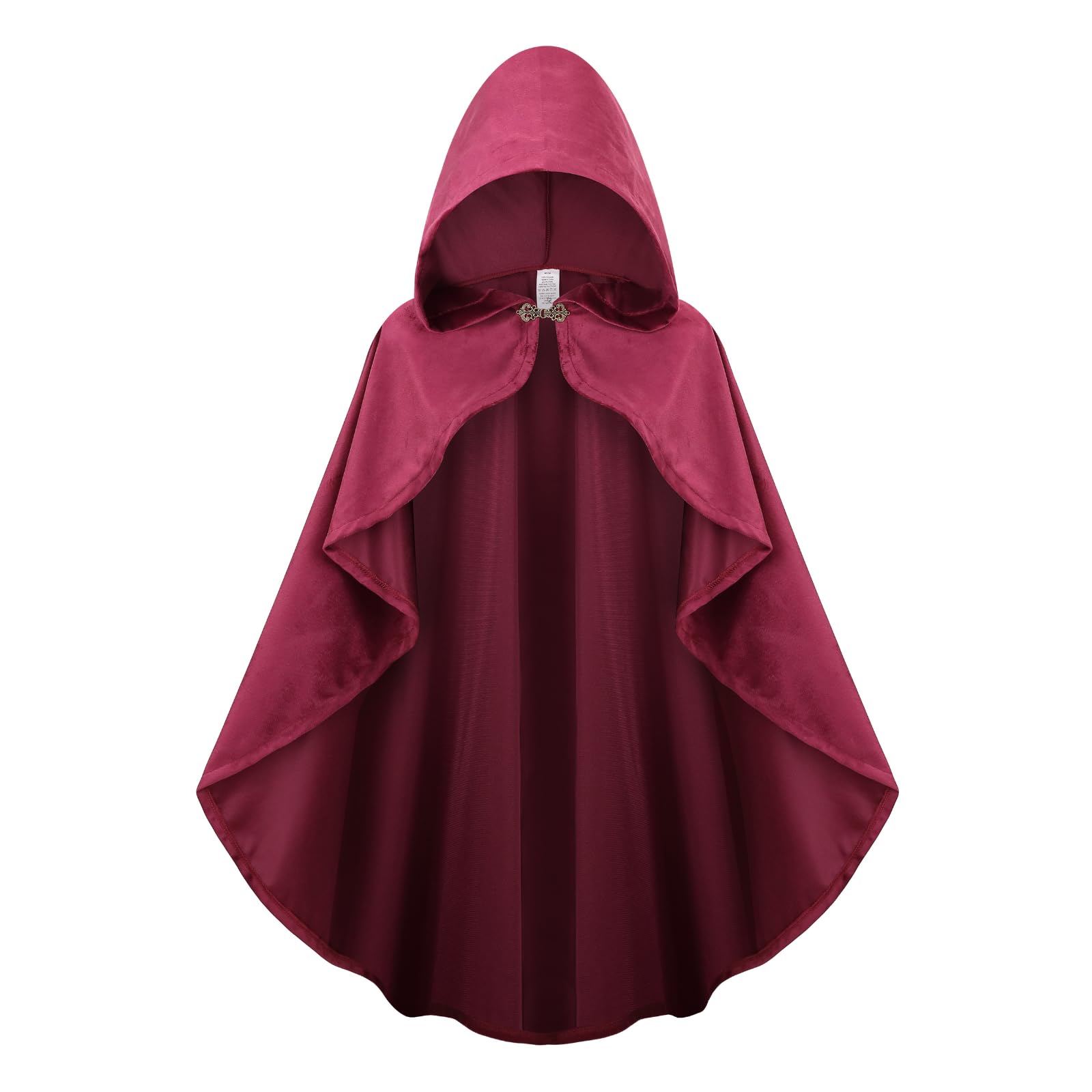 RRCBMD Cloak with Hood Women Men Goth Hooded Cloak Medieval Renaissance Red Ponchos Halloween Witches Gothic Wizard Cape Cosplay 35.4IN