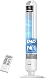 DREO Quiet Tower Fan for Bedroom& Home, 25ft/s Powerful Airflow, 29ft Coverage, 1-8H Timer, 4 Speeds, 3 Modes, 28dB Bladeless Fan with Remote Control, 90° Oscillating Cooling Fan, LED Display - 1