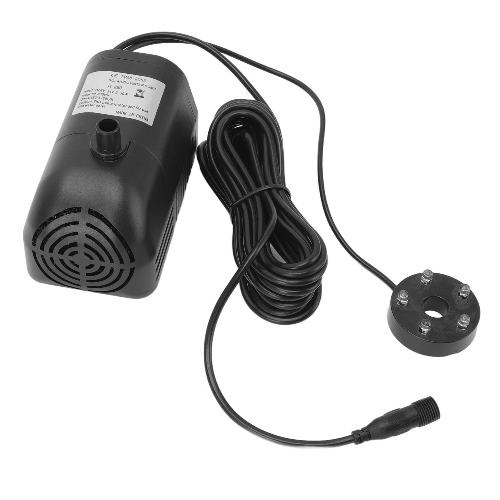 Acouto Pompa Senza Spazzole per Fontana Decorativa Sommergibile Solare in ABS con Luce per Giardino DC 6V‑24V è Realizzata in Materiale e PompaPompa SolarePompa per Fontana SolarePompa per Aeratore
