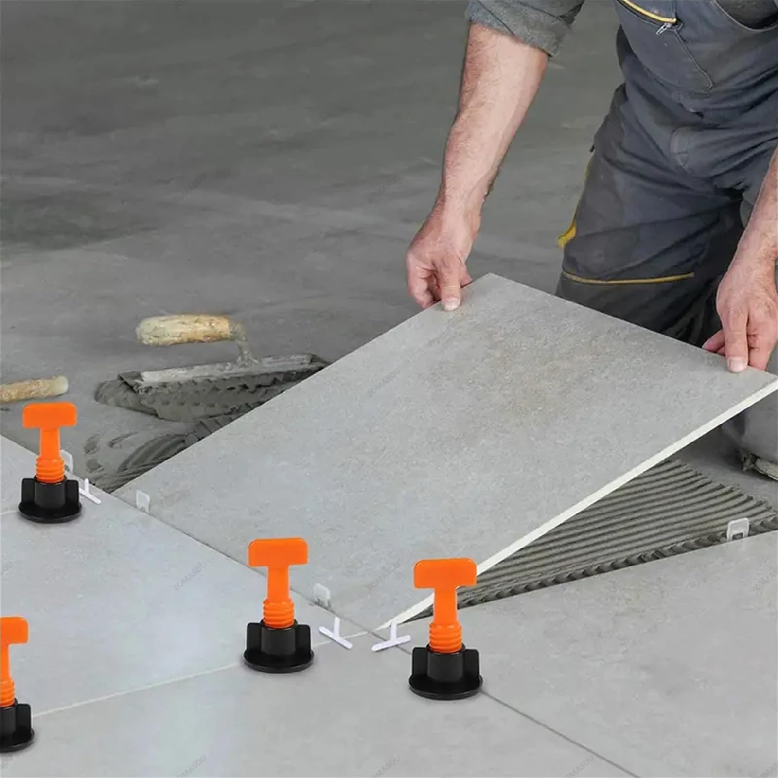 Sistema de nivelación baldosas cerámica for pisos, clips espaciadores, kit porcelana, herramientas construcción for la colocación y fijación a pared Para Paredes De Pisos(Black 204Pcs)