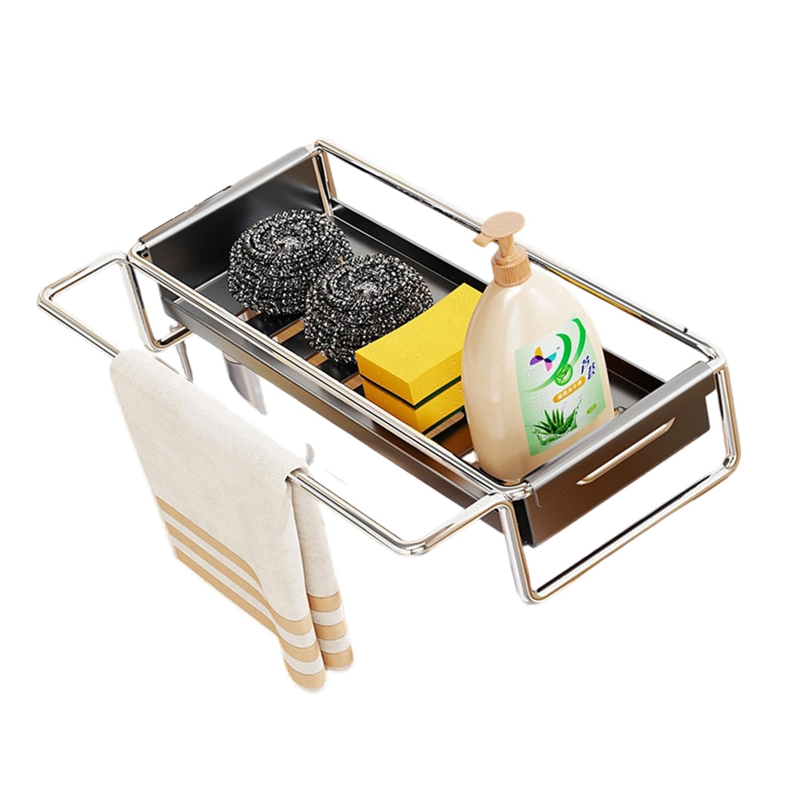 Tsophreniq Multipurpose Stainless Steel Sink Shelf for Cleaning Items and Washing Tools Friendly Utensil Drying Rack