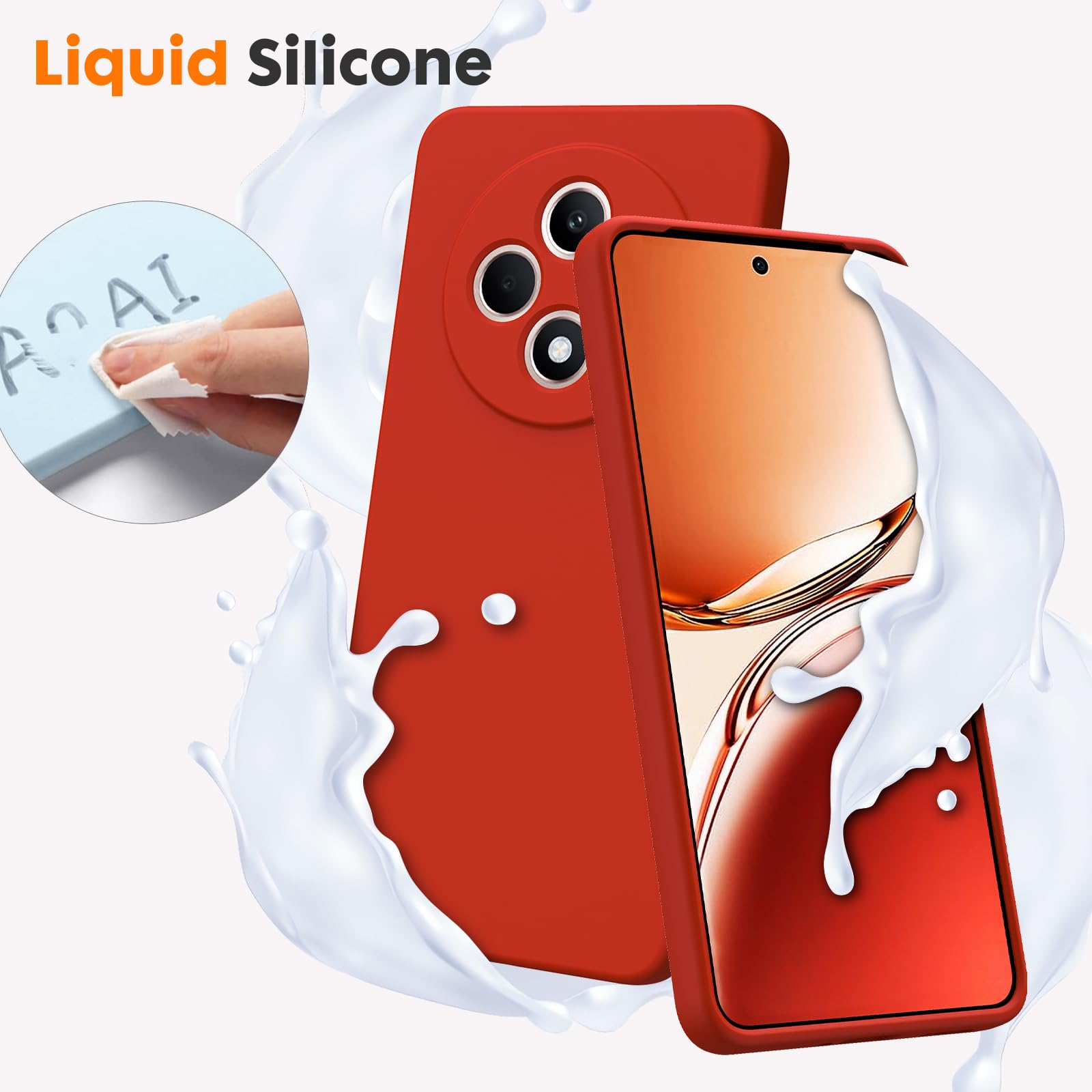 Funda De Silicona Líquida Para OPPO Reno 12F 4G/5G Y 12 FS 4G/5G - Interior De Microfibra, Antigolpes, Antideslizante, Color Rosa