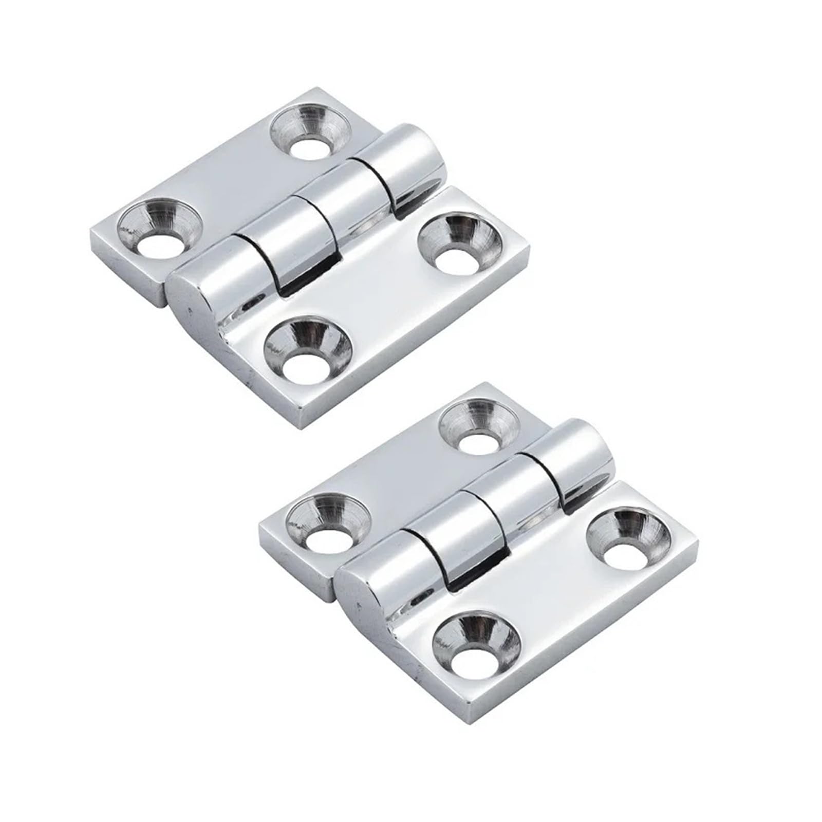Dohaetcjq 38X38mm Universal Marine Fittings (2-Pack) — 316 Stainless Steel Butt Hinges (4-Hole) 38Mm / 50Mm Mirror Polished Heavy-Duty Hardware(38X38mm)