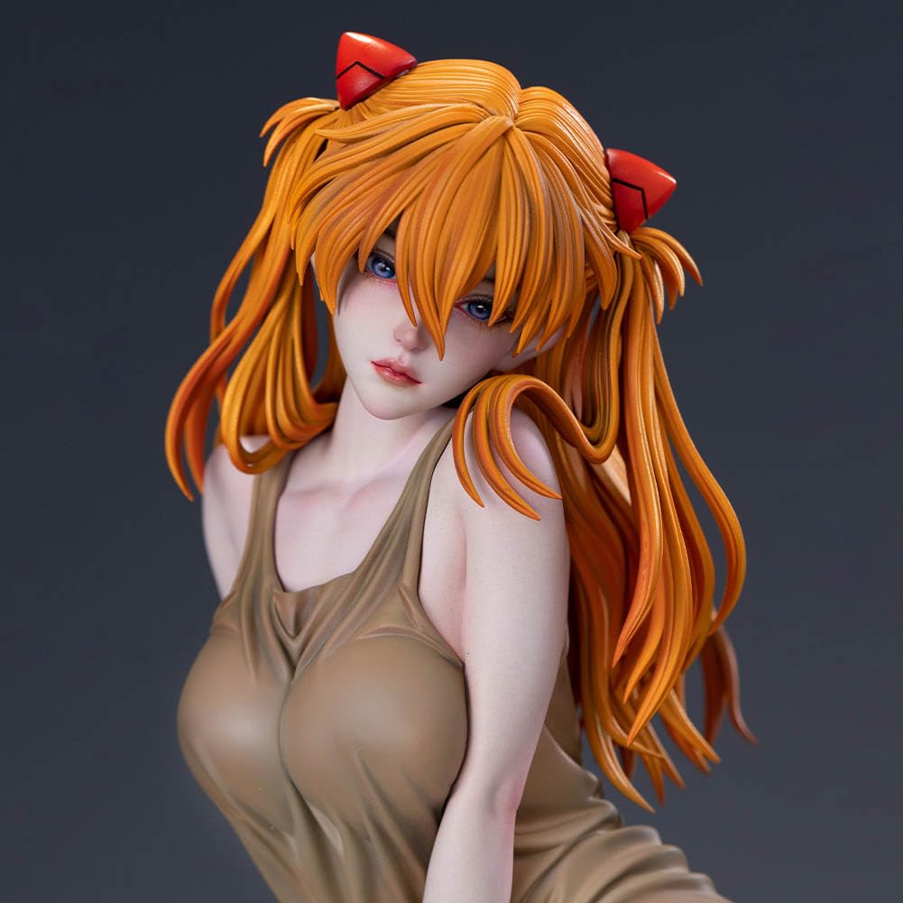 Zhongkaihua Asuka Langley Soryu Figura sentada pijama estilo estatua modelo