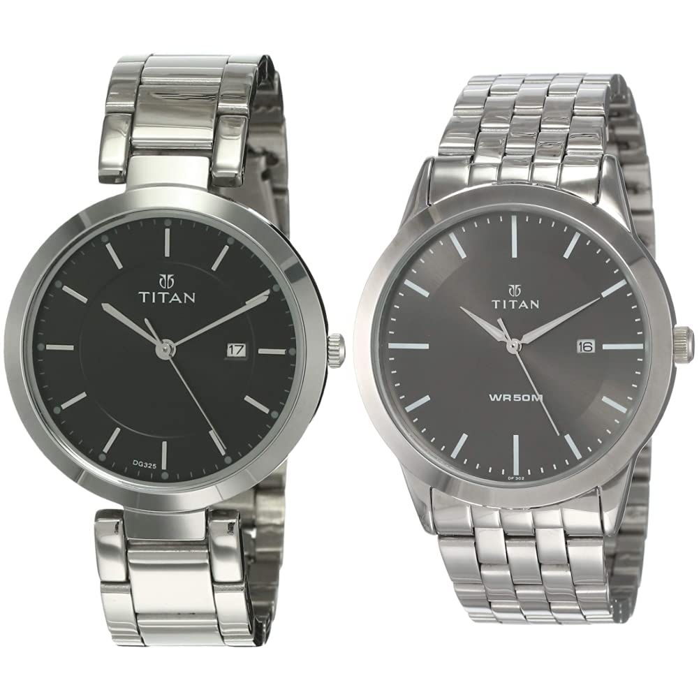 Titan Unisex Stainless Steel Analog Black Dial Watches Combo (Nk2480Sm08,1584Sm04), Band Color-Black (B07X2GQ194) Amazon Price History, Amazon Price Tracker