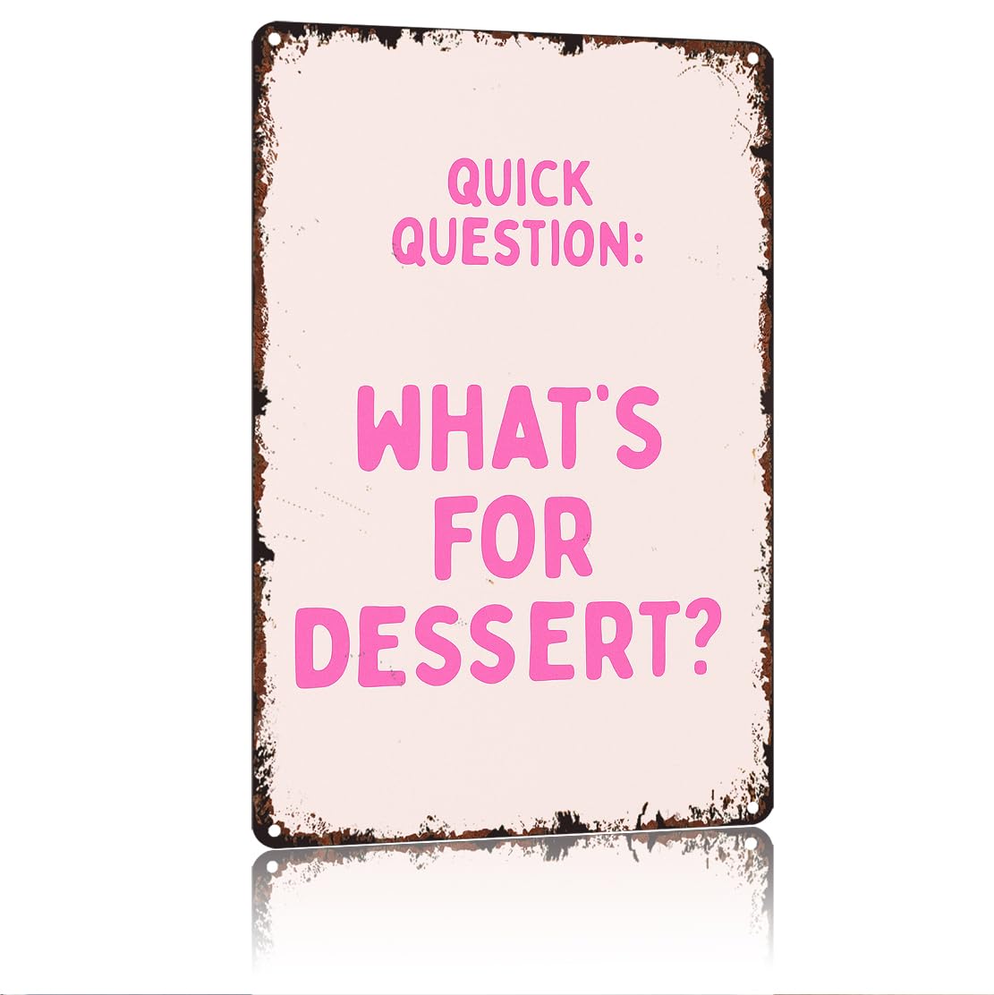 peiyeety What'S For Dessert? Funny 8x12 Inch Aluminum Vintage Metal Tin Signs-For Living Room Kitchen Bedroom Patio Porch Men'S Nest Wall Decor