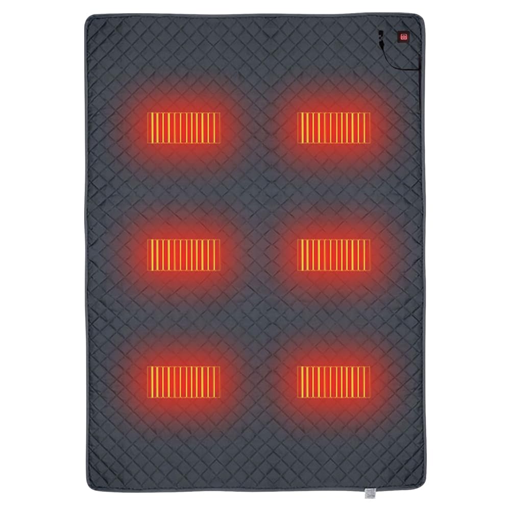 Manta para Acampar Al Aire Libre, Manta Térmica para Acampar Manta Térmica Eléctrica USB Estera para Saco De Dormir con 8 Zonas De Calefacción para Pesca En El Hogar Oficina Coche