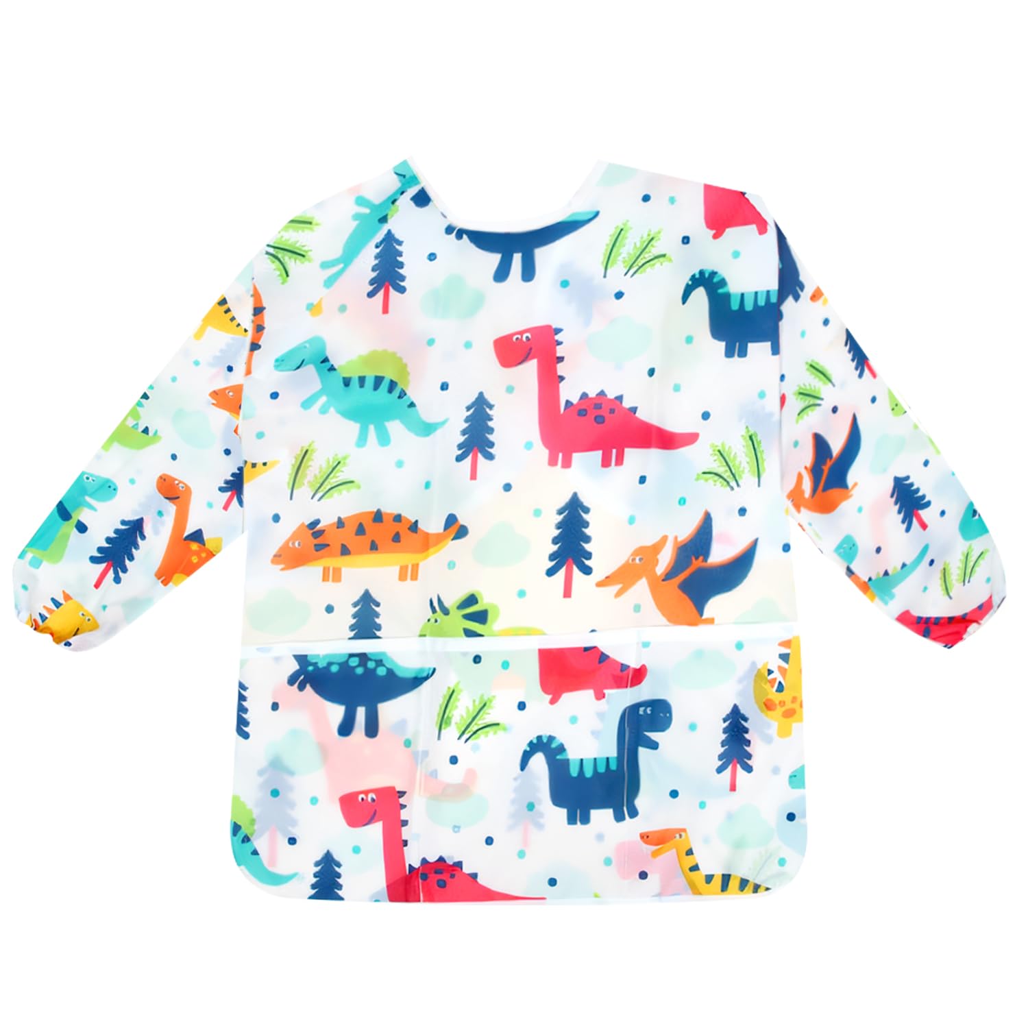 REEKNOKOL Delantal para niños de 3 a 8 años, impermeable, de manga larga, para pintar, con bolsillo, para pintar, cocinar, comer, hacer manualidades