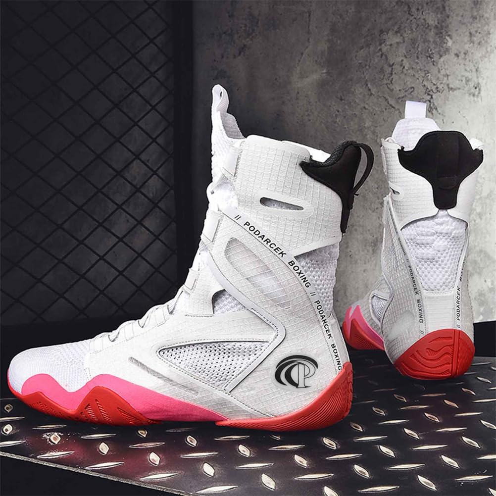 Scarpe da Allenamento Professionale per La Lotta Maschile, Scarpe da Combattimento Traspiranti, Sneakers Alte per Fitness E Sport in Palestra