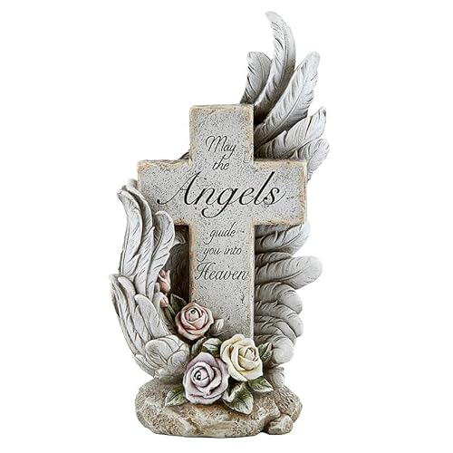 May The Angels Guide You Into Heaven" Cross Figure