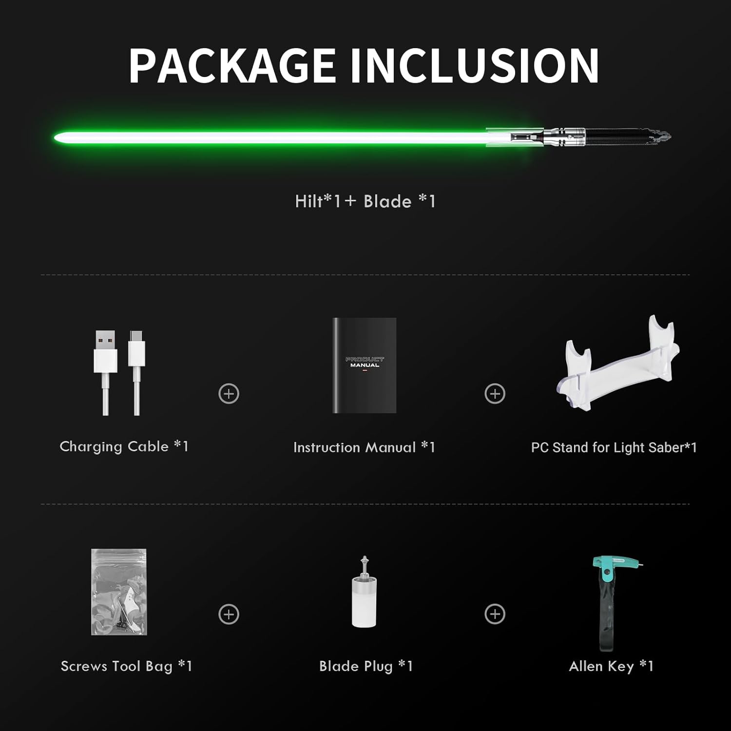 Upgrade RGB3.0 Motion Control Smooth Swing Light Saber,16 Sound Fonts with Infinite Color Changing,Cal Light Saber for Adults, Metal Hilt Fallen Order Inspired with Black Box