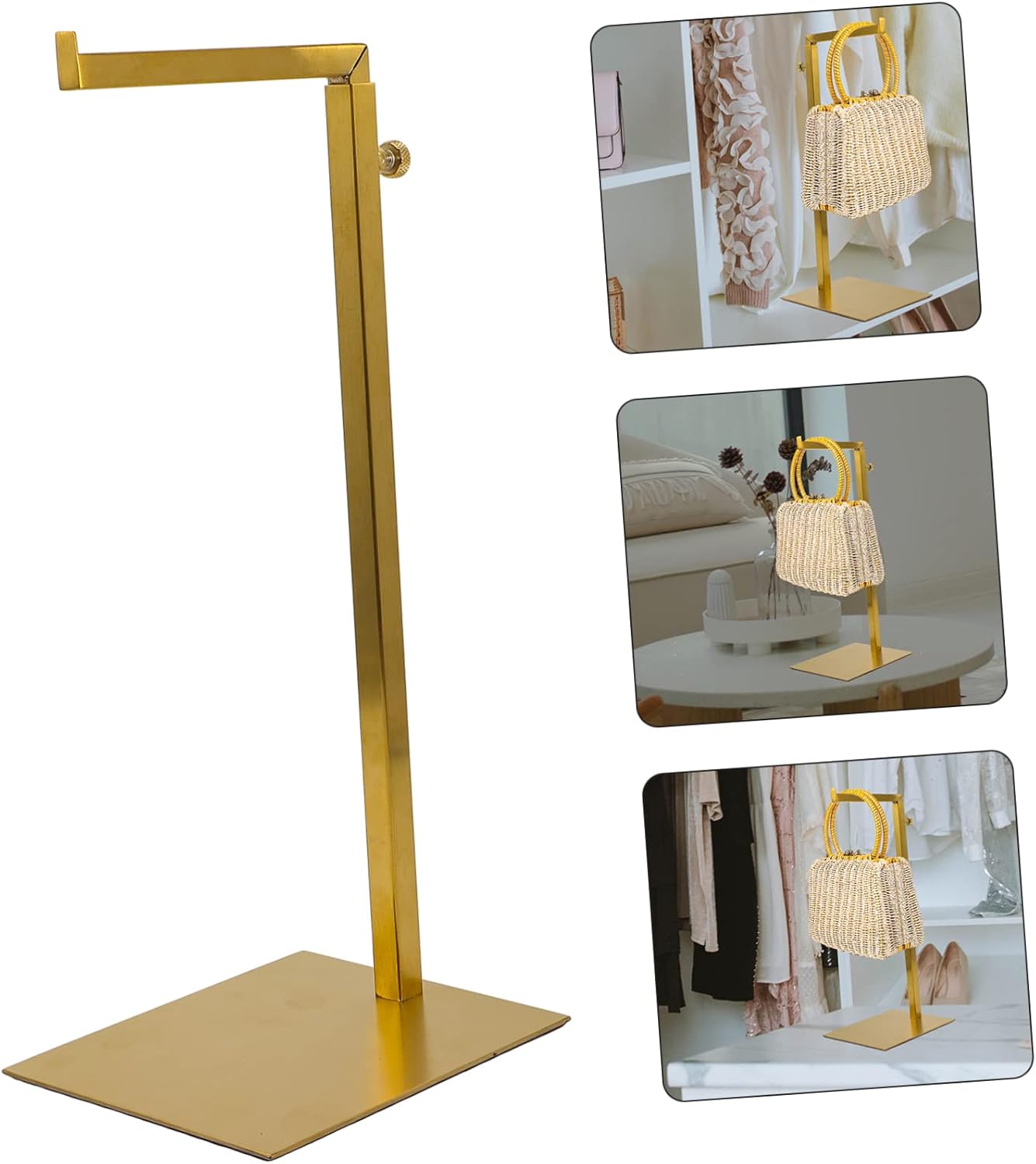 Stainless Steel Purse Display Rack for Handbags Multi-Functional Bag Hanging Organizer for Store Use Sturdy Metal Design Suitable for Men and Women Random Style