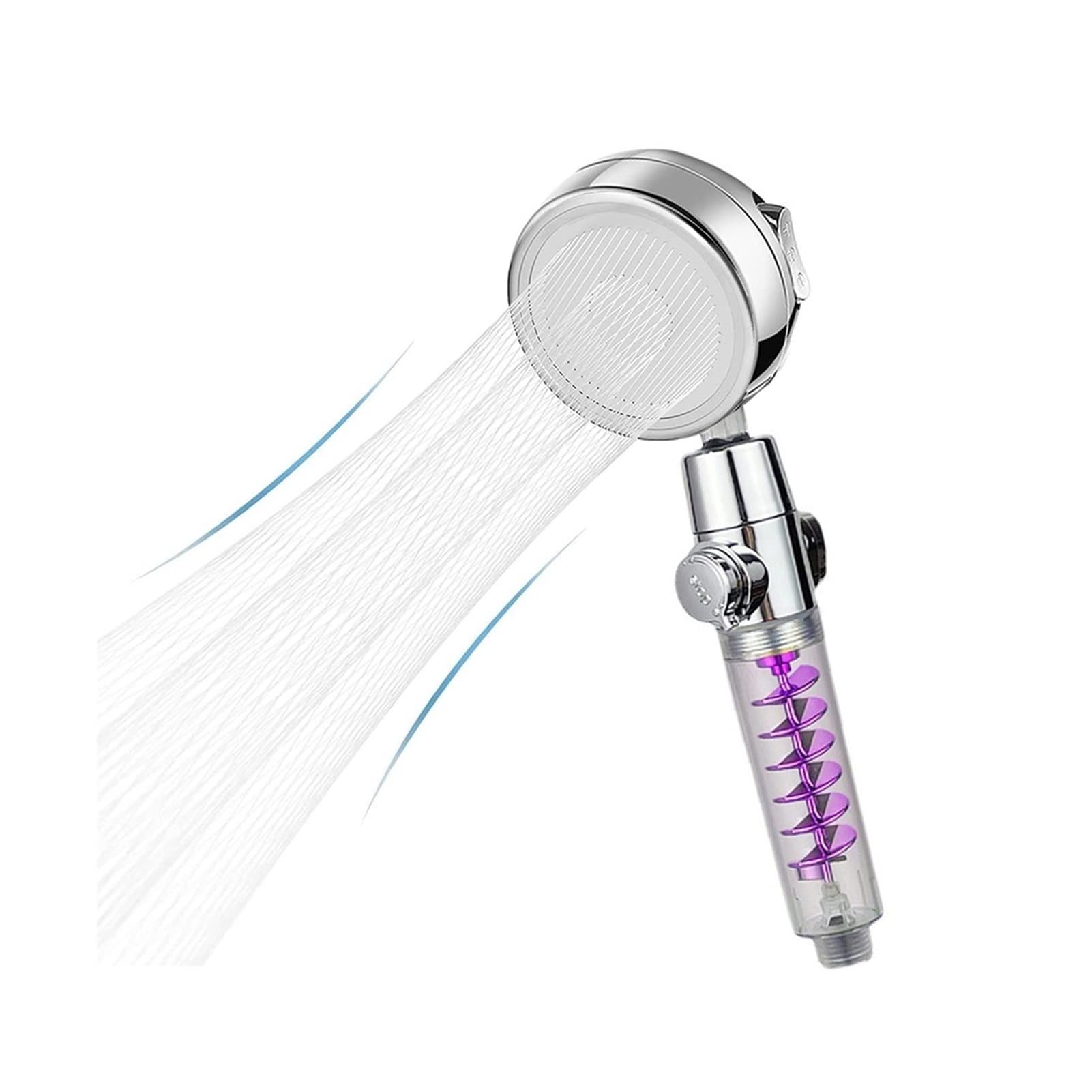 Cabezal de Ducha Turbo SPA de 360°, Cabezal de Ducha hidráulico de Mano con Tres interruptores de Modo, Cabezales de Ducha con Boquilla de Ducha de Mano de Alta presión (Color: C) (C)