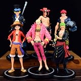 KonieE Figuras de una Pieza, 18 Cm/7 Pulgadas Ace Zoro Mingo Sabo Anime Model de Personaje Estatuas Decoraciones de la Colección de Juguetes Regalos