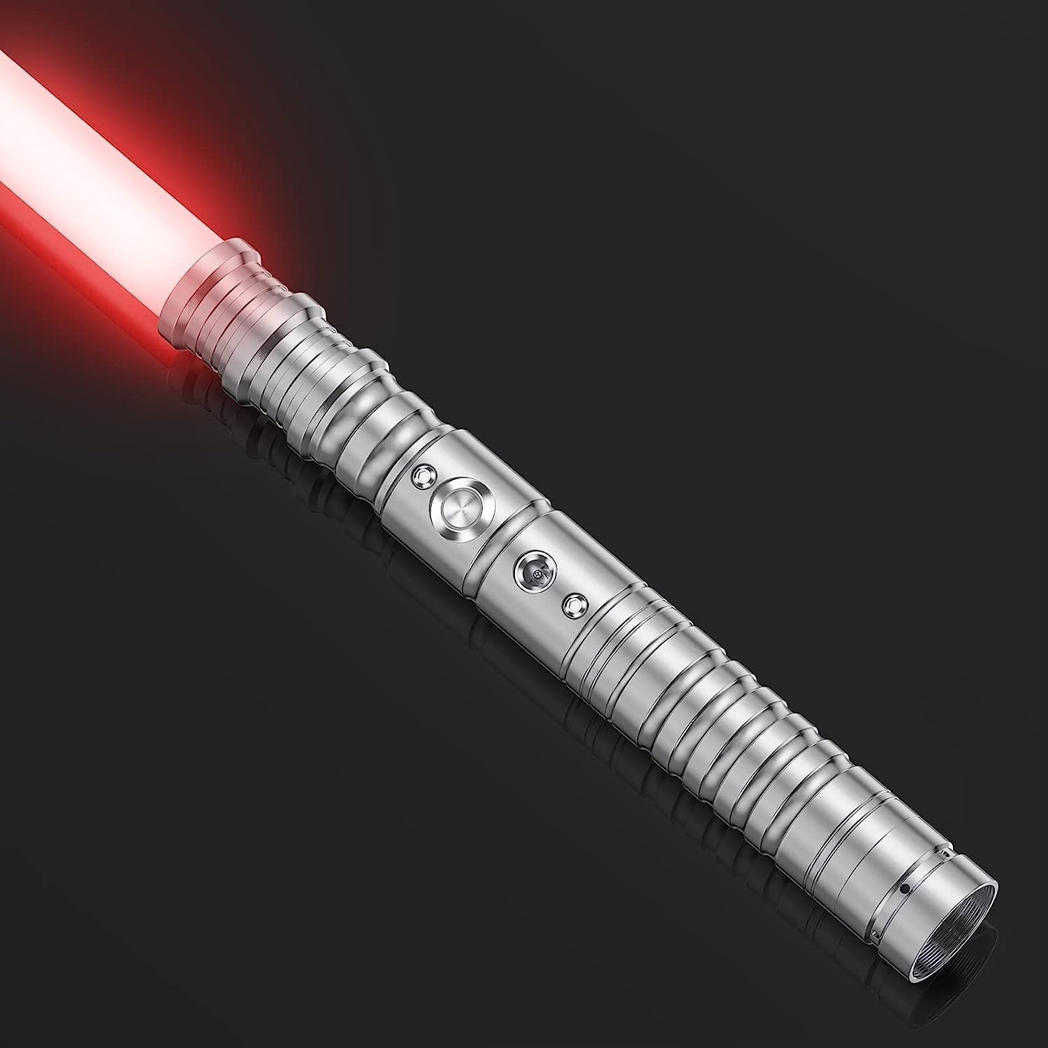 Lischwert Lightsaber, RGB 7 Colors 3 Modle Voices Light Saber, Smooth Swing & Fight Sound Effects,Gift Party Favors&Kids Fancy Dress(63cm-Sliver)