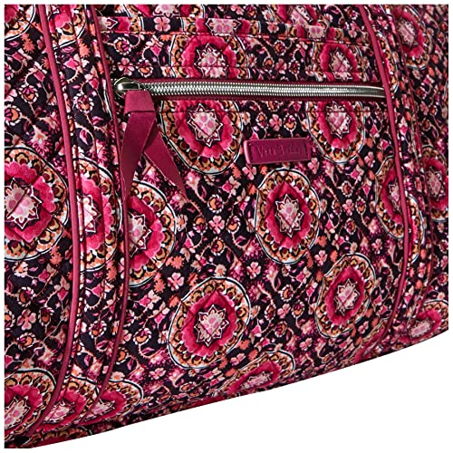 Vera Bradley Women's Cotton Medium Travel Duffel Bag, Raspberry Medallion, One Size